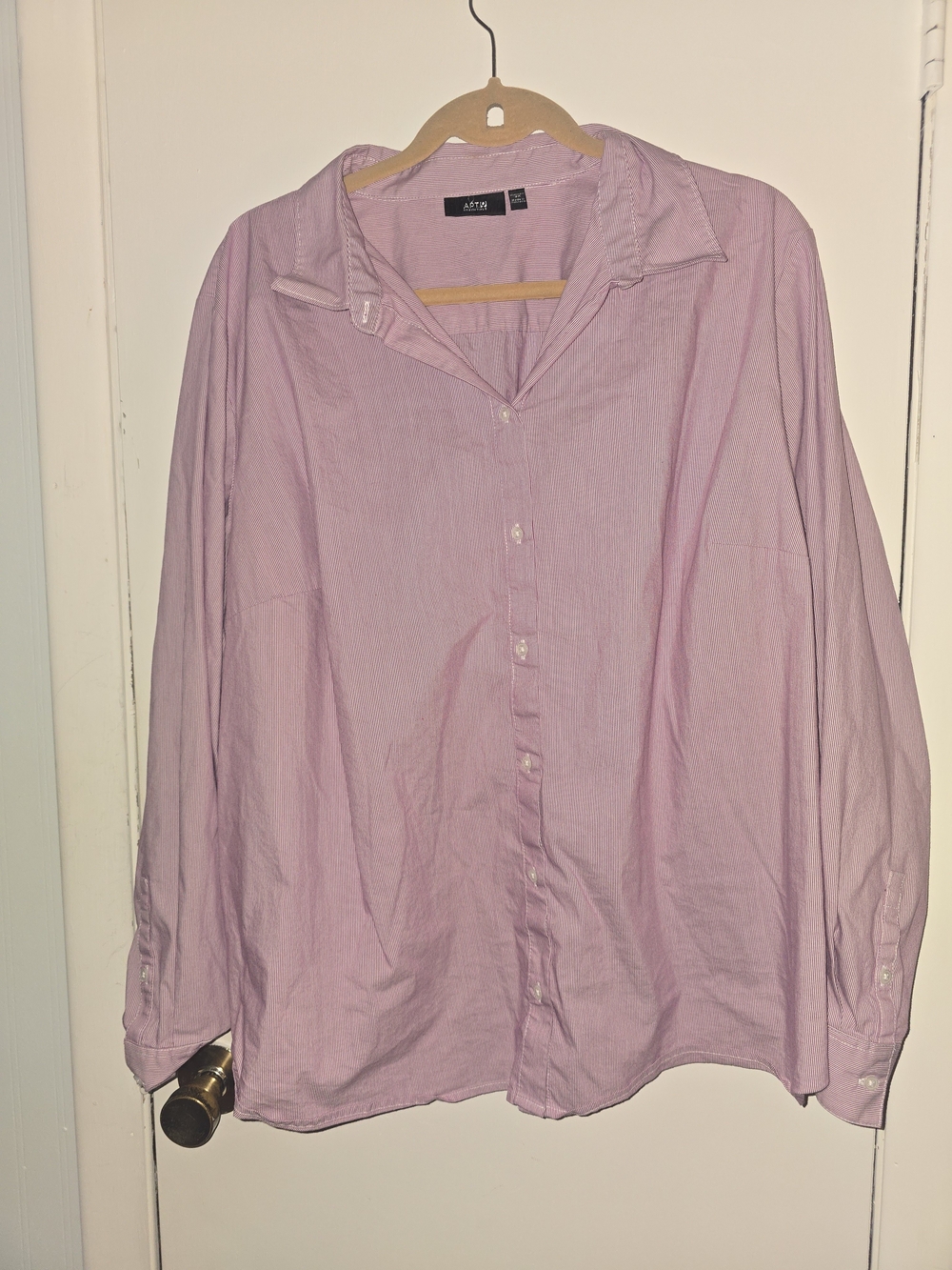 Purpley-Pink Stripe Button-Up, Corporate Cutie Edition 💗